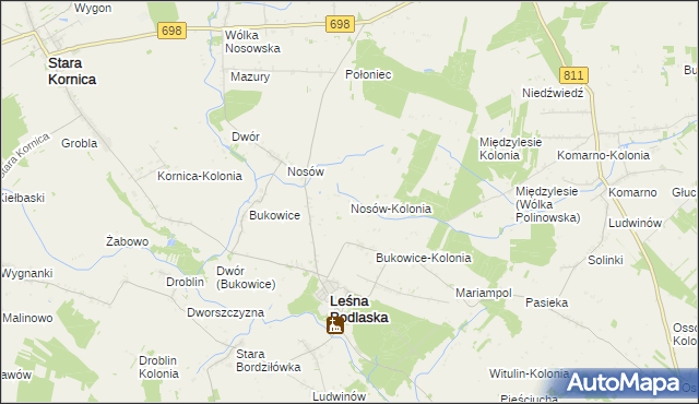 mapa Nosów-Kolonia, Nosów-Kolonia na mapie Targeo