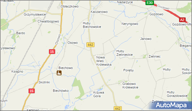 mapa Nowa Wieś Królewska gmina Września, Nowa Wieś Królewska gmina Września na mapie Targeo