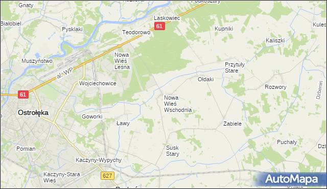 mapa Nowa Wieś Wschodnia, Nowa Wieś Wschodnia na mapie Targeo