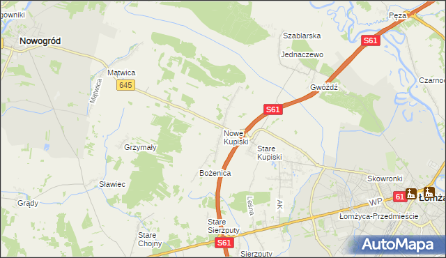 mapa Nowe Kupiski, Nowe Kupiski na mapie Targeo