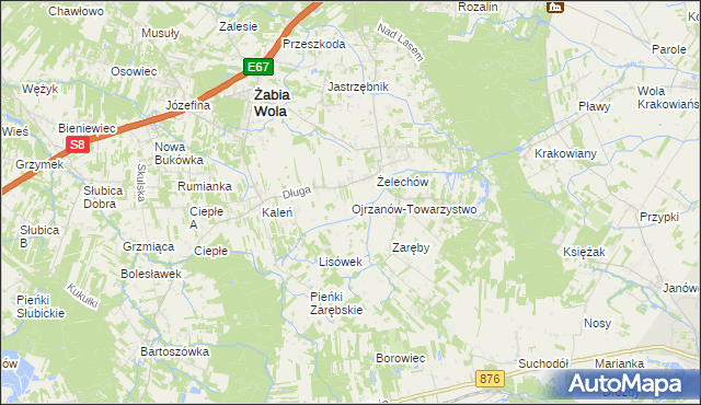 mapa Ojrzanów-Towarzystwo, Ojrzanów-Towarzystwo na mapie Targeo