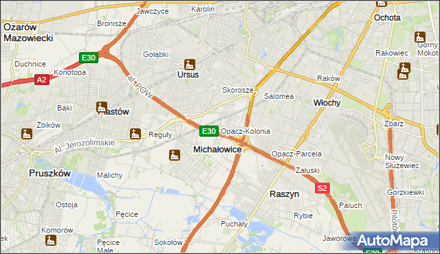 mapa Opacz-Kolonia, Opacz-Kolonia na mapie Targeo