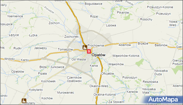 mapa Opatów, Opatów na mapie Targeo