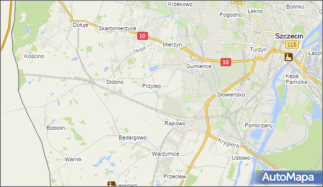 mapa Ostoja gmina Kołbaskowo, Ostoja gmina Kołbaskowo na mapie Targeo