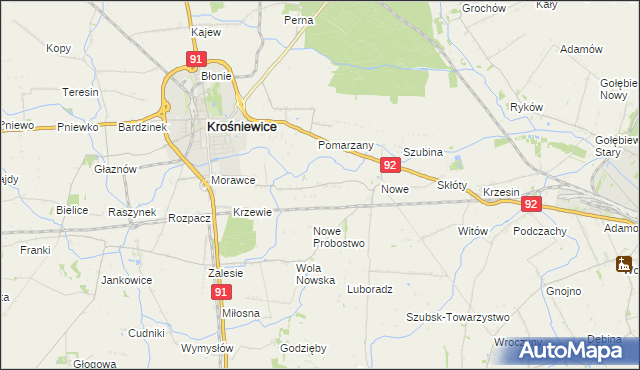 mapa Pawlikowice gmina Krośniewice, Pawlikowice gmina Krośniewice na mapie Targeo