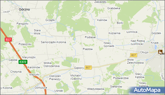 mapa Piastów gmina Żelechów, Piastów gmina Żelechów na mapie Targeo