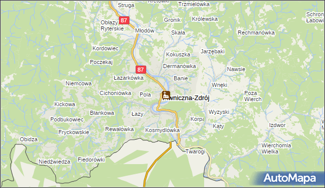 mapa Piwniczna-Zdrój, Piwniczna-Zdrój na mapie Targeo