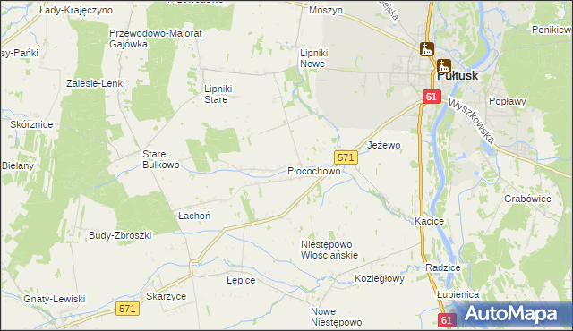 mapa Płocochowo, Płocochowo na mapie Targeo