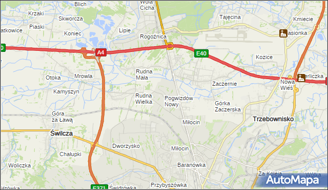 mapa Pogwizdów Nowy, Pogwizdów Nowy na mapie Targeo