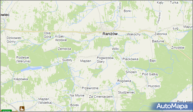 mapa Pogwizdów Stary, Pogwizdów Stary na mapie Targeo