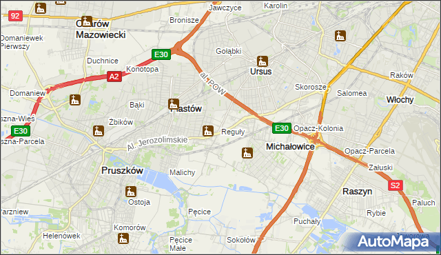 mapa Reguły, Reguły na mapie Targeo