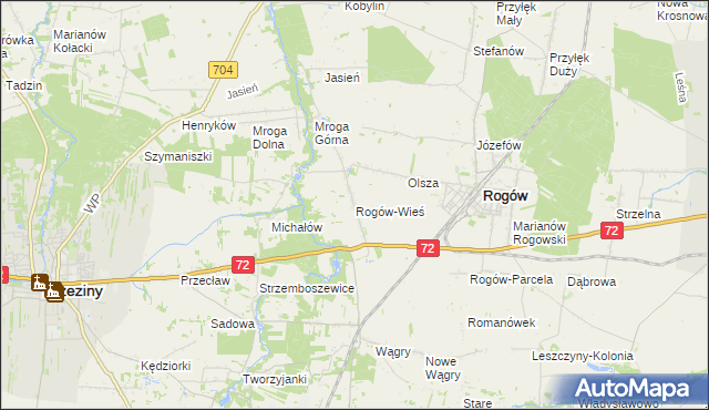 mapa Rogów-Wieś, Rogów-Wieś na mapie Targeo