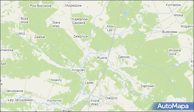 mapa Rudnik gmina Krasocin, Rudnik gmina Krasocin na mapie Targeo