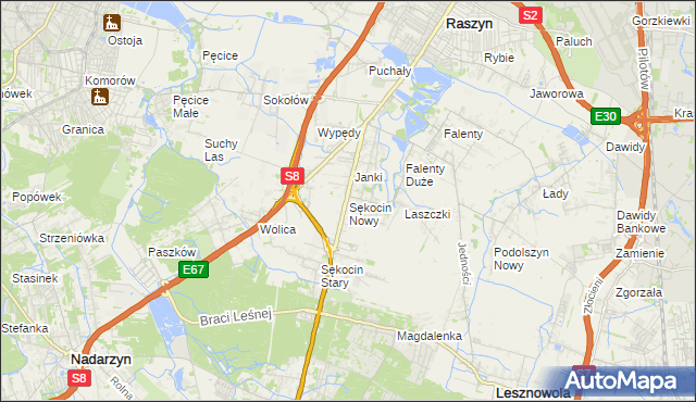 mapa Sękocin Nowy, Sękocin Nowy na mapie Targeo