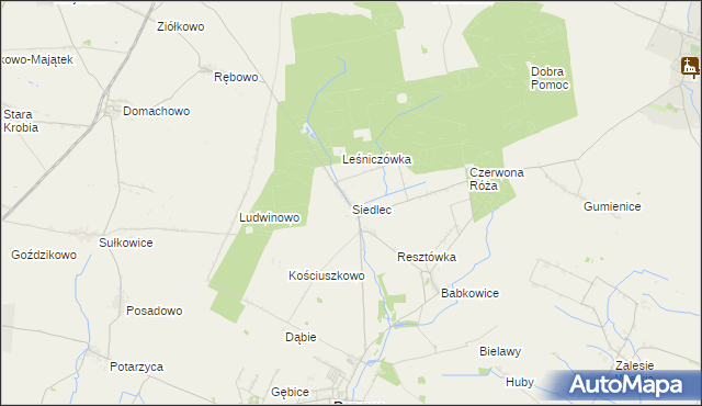 mapa Siedlec gmina Pępowo, Siedlec gmina Pępowo na mapie Targeo