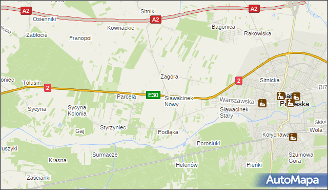 mapa Sławacinek Nowy, Sławacinek Nowy na mapie Targeo