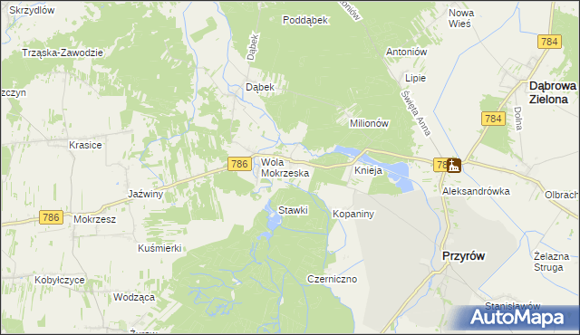 mapa Smyków gmina Przyrów, Smyków gmina Przyrów na mapie Targeo