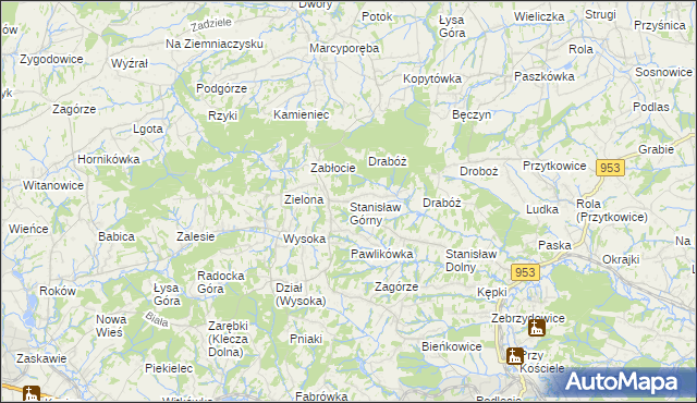mapa Stanisław Górny, Stanisław Górny na mapie Targeo