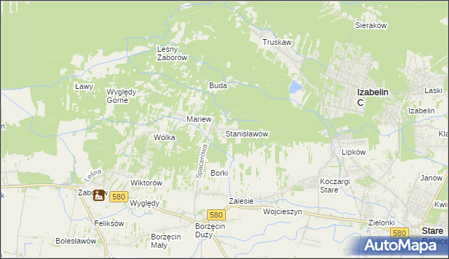 mapa Stanisławów gmina Stare Babice, Stanisławów gmina Stare Babice na mapie Targeo