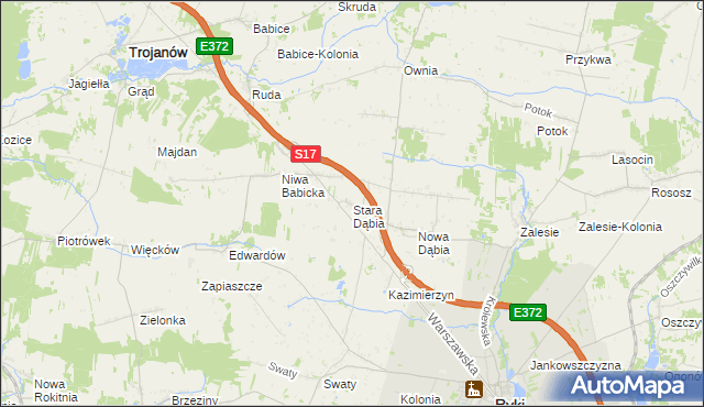 mapa Stara Dąbia, Stara Dąbia na mapie Targeo