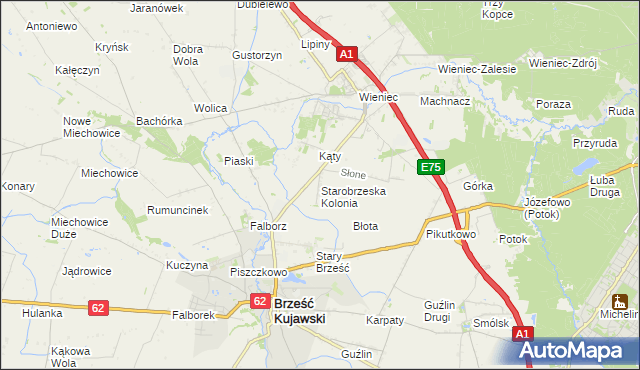 mapa Starobrzeska Kolonia, Starobrzeska Kolonia na mapie Targeo