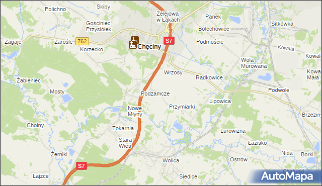 mapa Starochęciny, Starochęciny na mapie Targeo