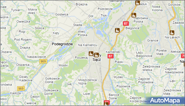 mapa Stary Sącz, Stary Sącz na mapie Targeo