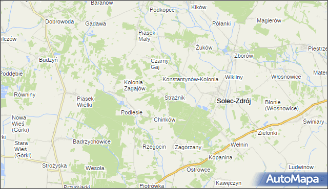 mapa Strażnik, Strażnik na mapie Targeo