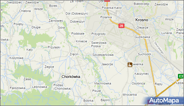 mapa Szczepańcowa, Szczepańcowa na mapie Targeo