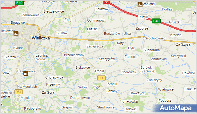 mapa Szczygłów, Szczygłów na mapie Targeo