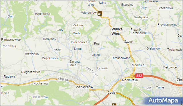 mapa Ujazd gmina Zabierzów, Ujazd gmina Zabierzów na mapie Targeo