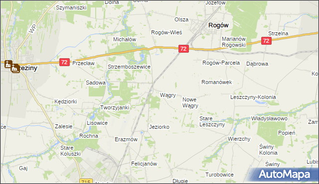 mapa Wągry, Wągry na mapie Targeo