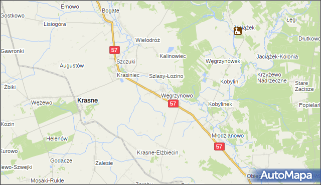 mapa Węgrzynowo gmina Płoniawy-Bramura, Węgrzynowo gmina Płoniawy-Bramura na mapie Targeo