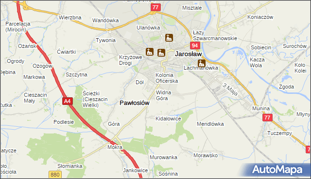 mapa Widna Góra, Widna Góra na mapie Targeo