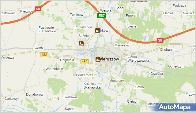 mapa Wieruszów, Wieruszów na mapie Targeo