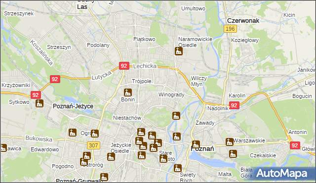 mapa Winogrady, Winogrady na mapie Targeo