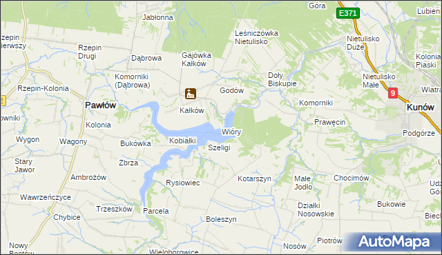 mapa Wióry, Wióry na mapie Targeo