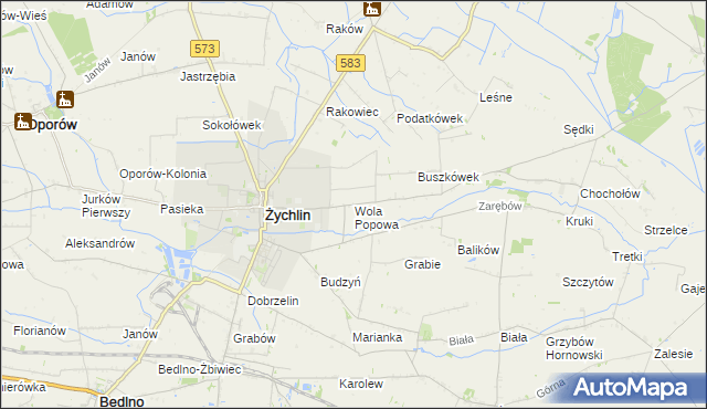 mapa Wola Popowa, Wola Popowa na mapie Targeo