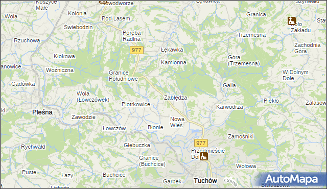 mapa Zabłędza, Zabłędza na mapie Targeo