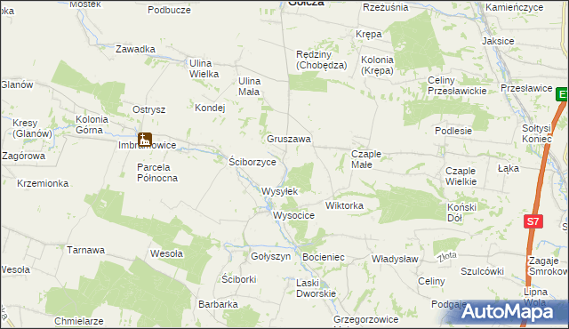 mapa Żarnowica, Żarnowica na mapie Targeo