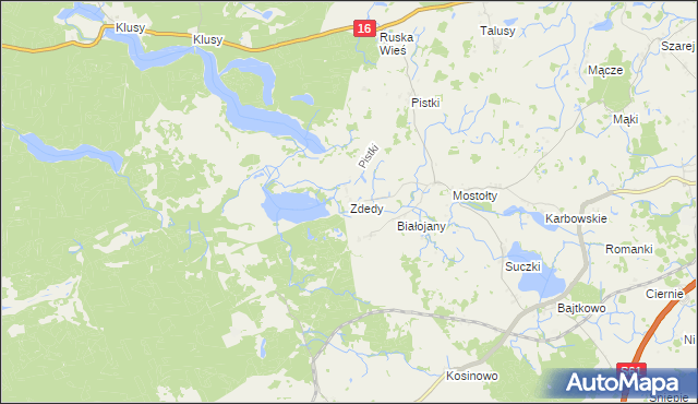 mapa Zdedy, Zdedy na mapie Targeo