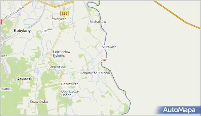 mapa Żuki gmina Terespol, Żuki gmina Terespol na mapie Targeo