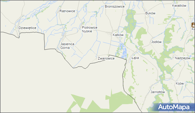 mapa Zwanowice gmina Otmuchów, Zwanowice gmina Otmuchów na mapie Targeo