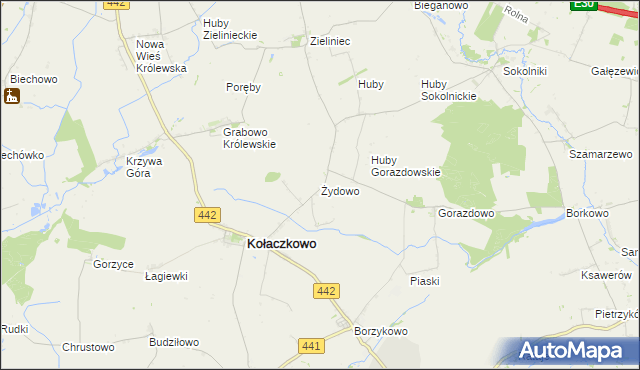 mapa Żydowo gmina Kołaczkowo, Żydowo gmina Kołaczkowo na mapie Targeo