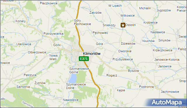 mapa Adamczowice, Adamczowice na mapie Targeo