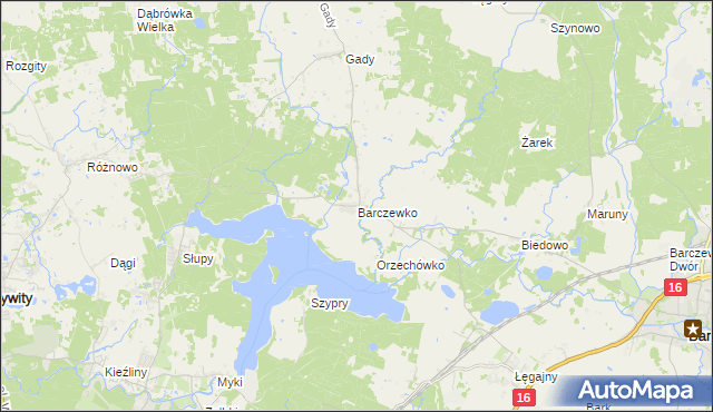 mapa Barczewko, Barczewko na mapie Targeo