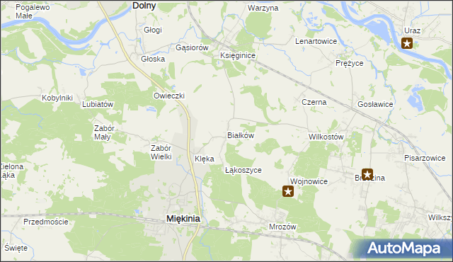 mapa Białków gmina Miękinia, Białków gmina Miękinia na mapie Targeo