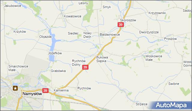 mapa Bukowa Śląska, Bukowa Śląska na mapie Targeo