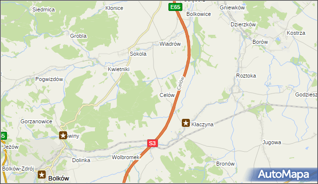 mapa Celów, Celów na mapie Targeo