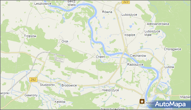 mapa Chełm gmina Rudna, Chełm gmina Rudna na mapie Targeo